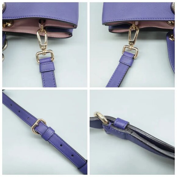 100% Authentic Dior Diorissimo Purple W/P Leather Satchel - Picture 7 of 12